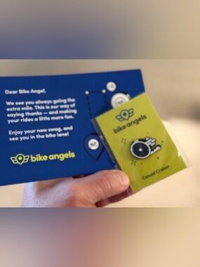Angels Bike Enamel Pin - Casual Cruiser - Yellow & Blue